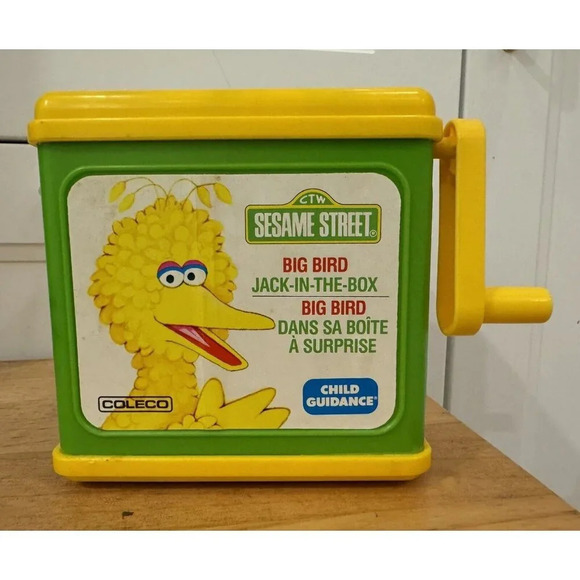 Vintage Sesame Street Big Bird Jack In The Box 1983 Burt Ernie Elmo Cookie rare - Picture 2 of 7